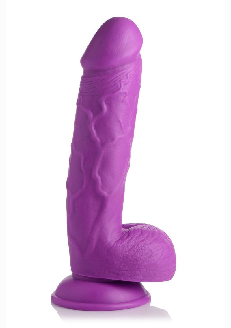 Pop Peckers Dildo with Balls - Purple - 8.25in