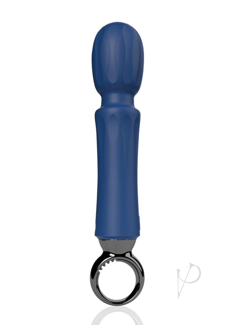 Primo Rechargeable Silicone Wand - Blue/Navy