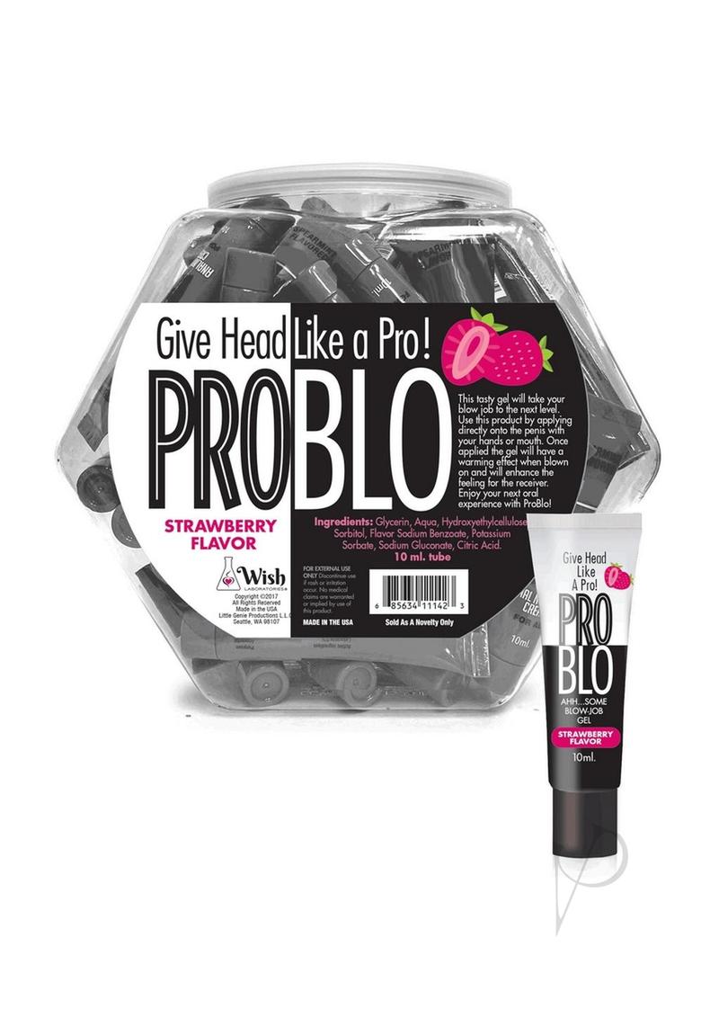 Problo Fishbowl Oral Pleasure Flavored Gel 10ml (65 Per Bowl) - Strawberry