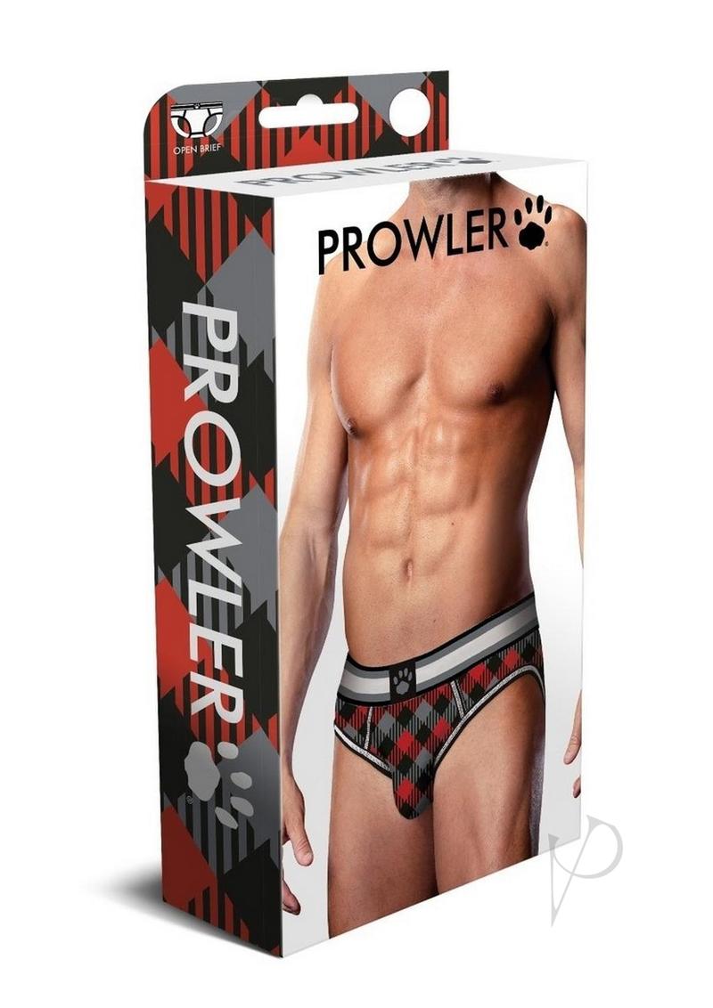 Prowler Tartan 1 Opn Brf Lg Blk/Red Fu23 - Black/Red - Large