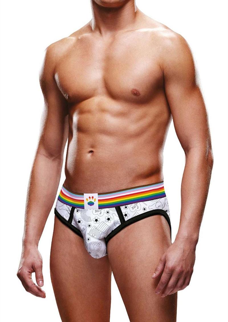 Prowler Pride Love and Peace 3 Brief - Multicolor/Rainbow - Large