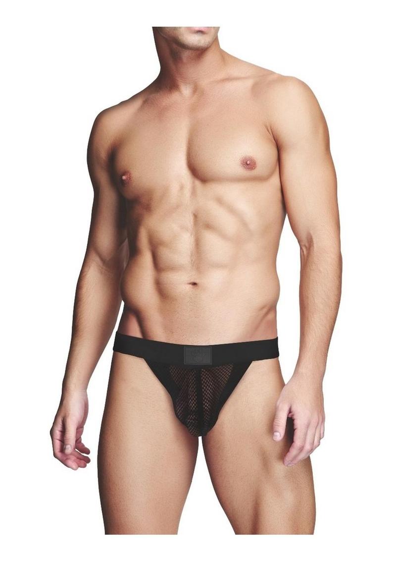 Prowler Red Fishnet Ass-Less Jock - Black - Small