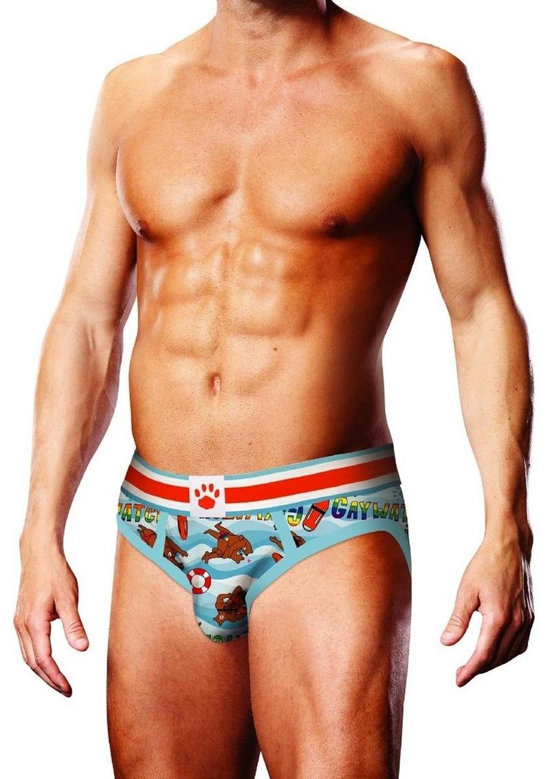 Prowler Gaywatch Bears Brief - Blue/Orange - XSmall