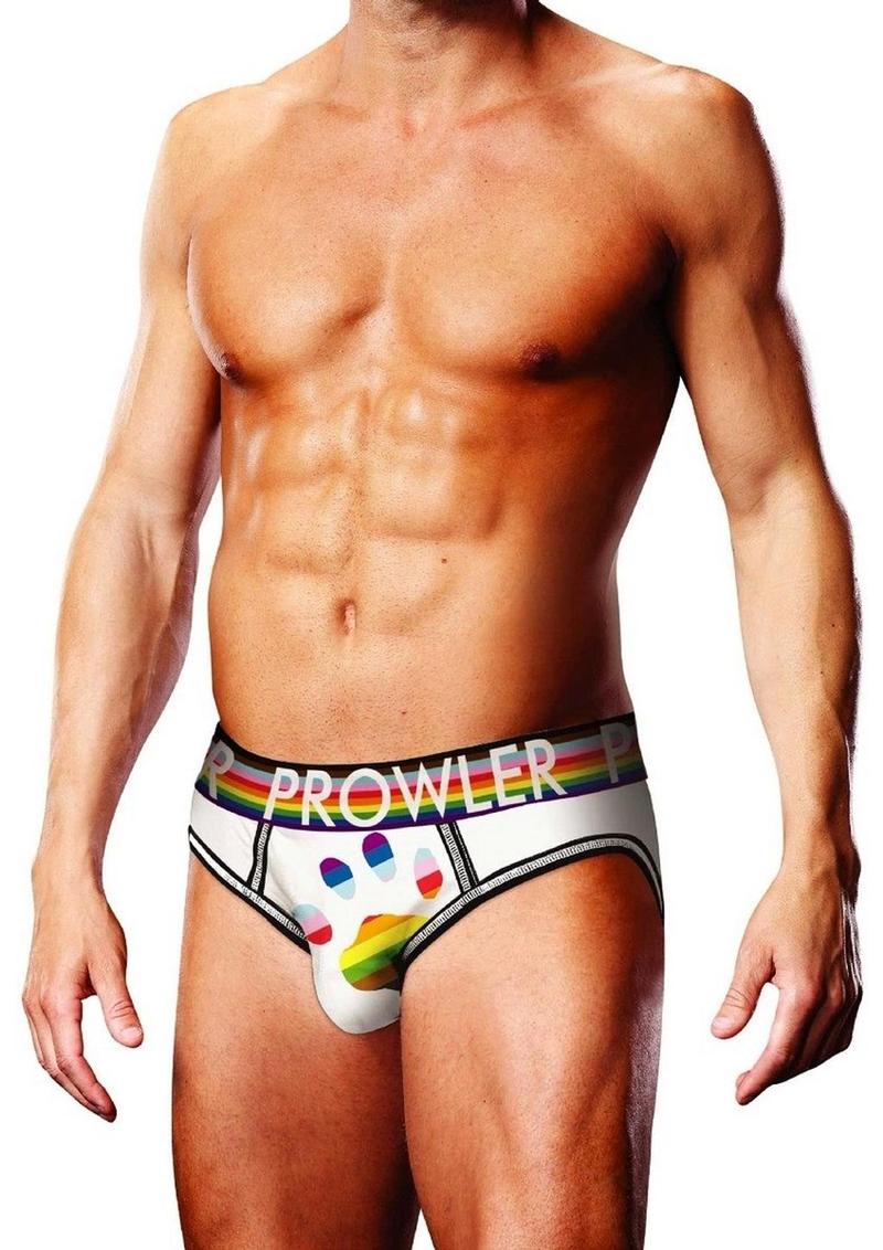 Prowler White Oversized Paw Open Brief - Multicolor/Rainbow/White - Small