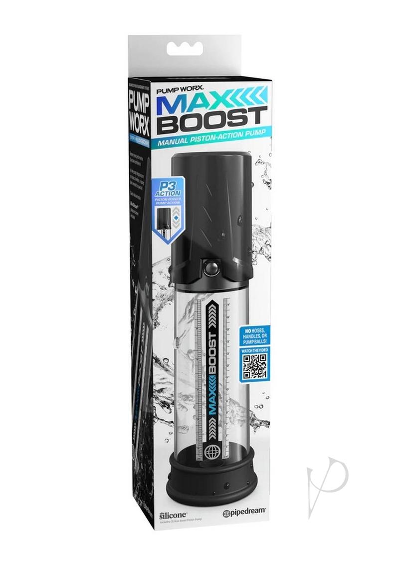 Pump Worx Max Boost Penis Pump - Black/Clear