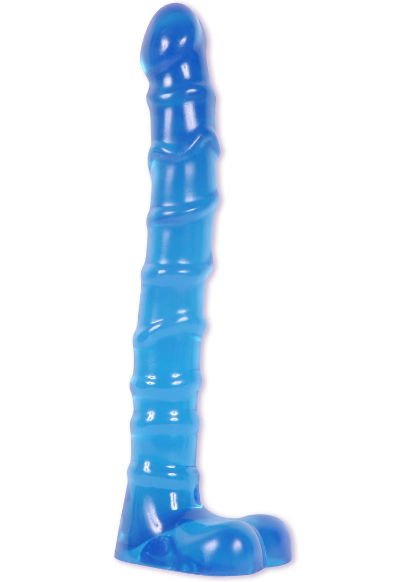 Raging Hard-Ons - Slimline Anal Series - Ass Play Ballsy Dildo with Balls - Blue/Cobalt Blue - 9in