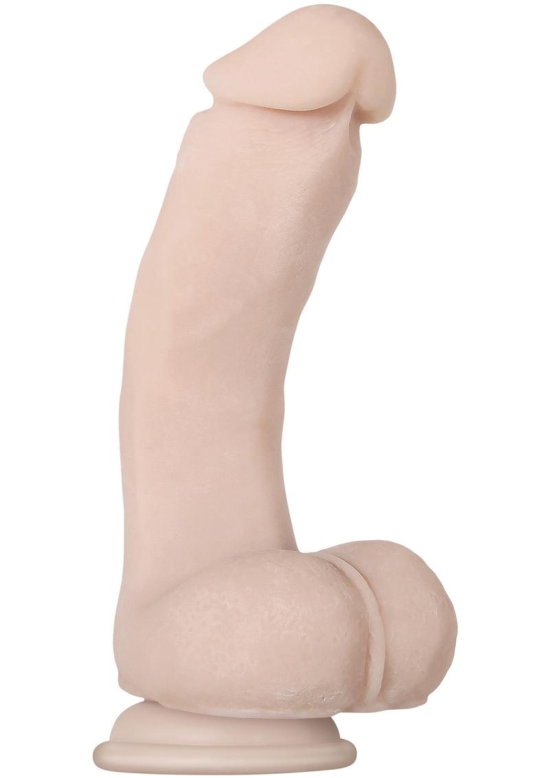 Real Supple Poseable Dildo with Balls - Vanilla - 7.75in