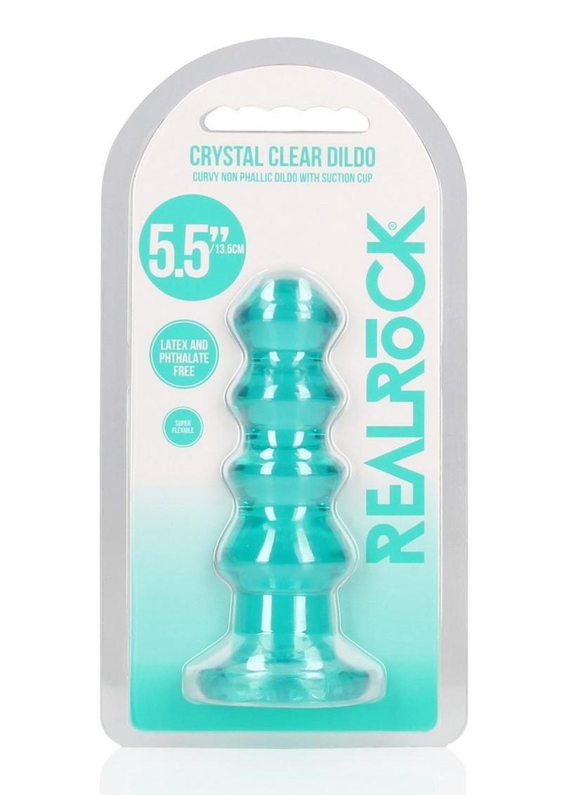 Realrock Curvy Dildo Or Butt Plug - Turquoise - 5.5in