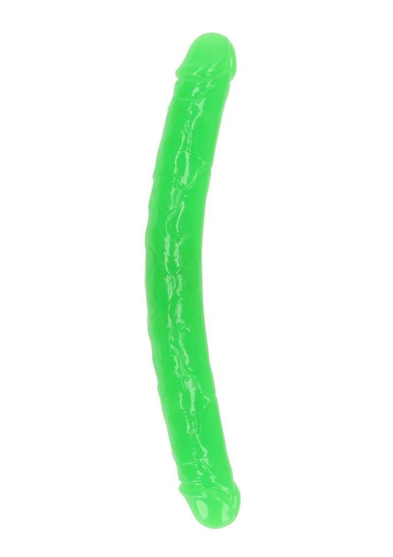 Realrock Double Dong Glow In The Dark Dildo - Green - 15in