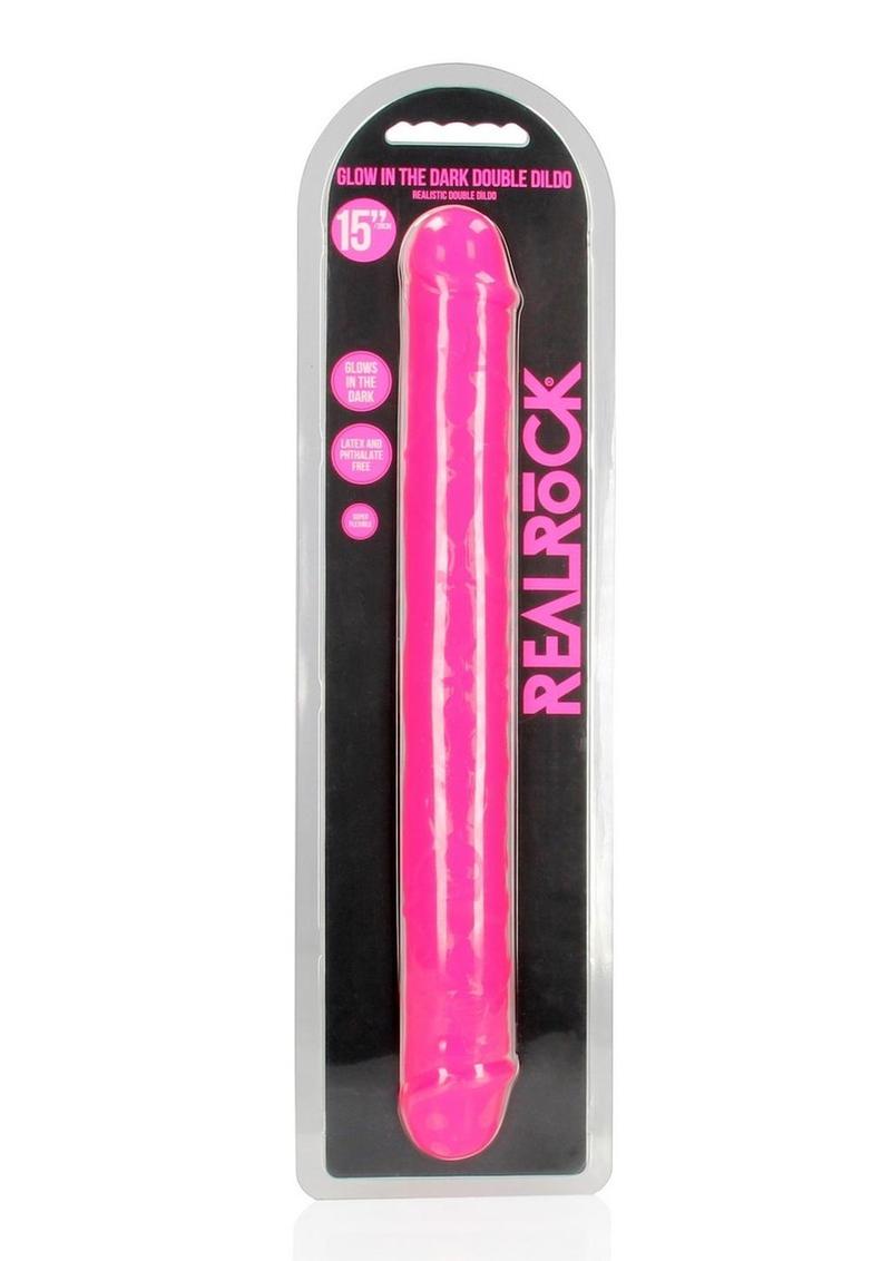 Realrock Double Dong Glow In The Dark Dildo - Pink - 15in