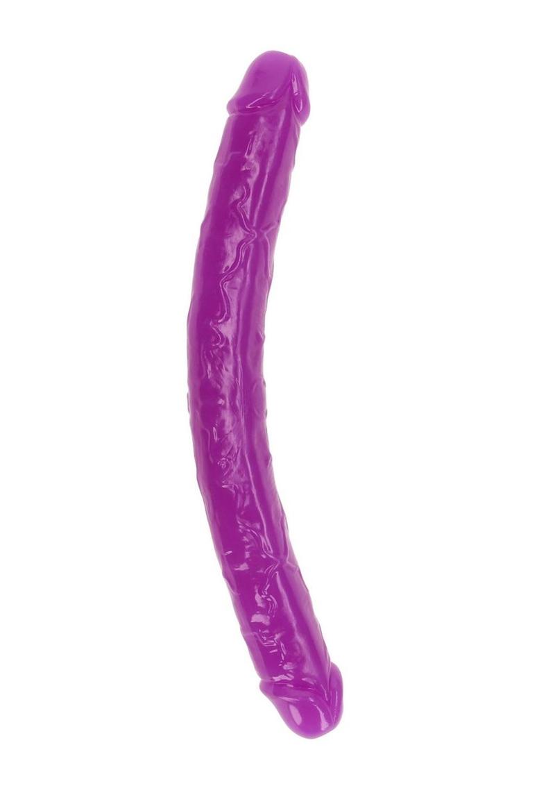 Realrock Double Dong Glow In The Dark Dildo - Purple - 15in