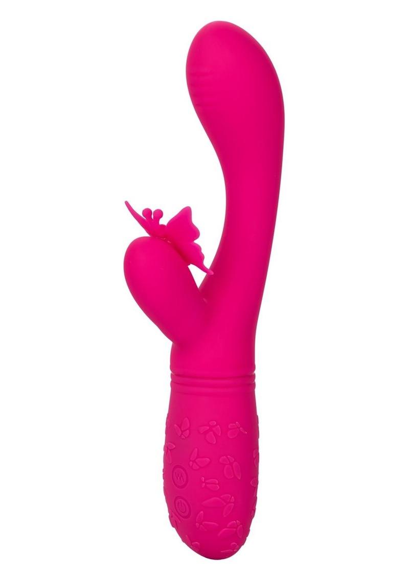 Rechargeable Butterfly Kiss Flutter Silicone Massager - Pink