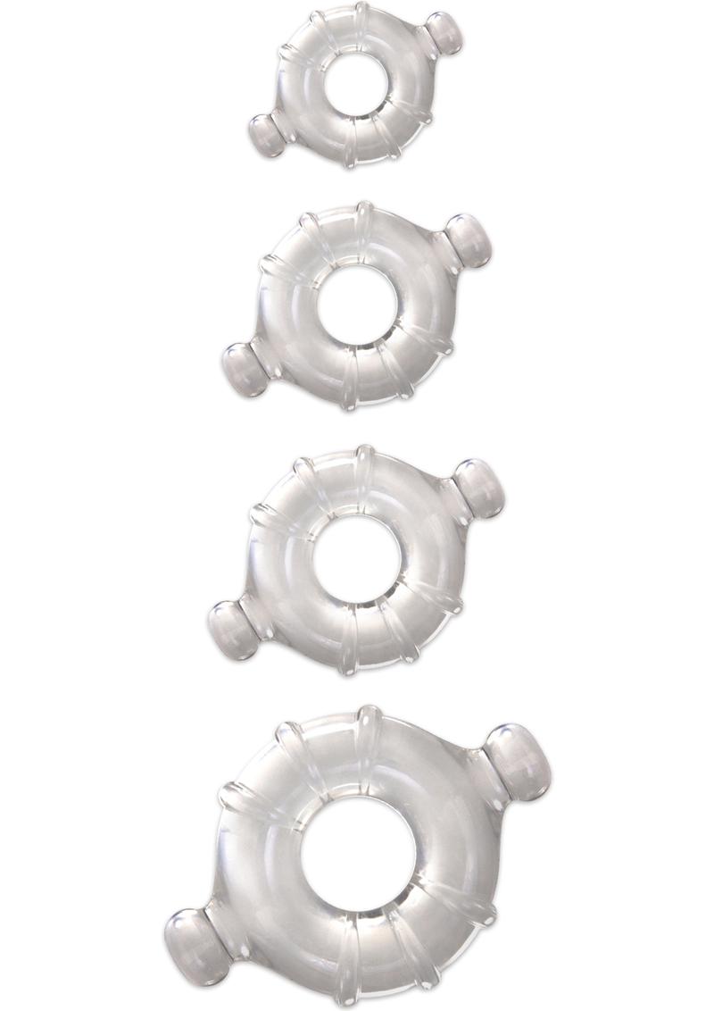 Renegade Vitality Cock Ring Kit - Clear - 4 Per Set