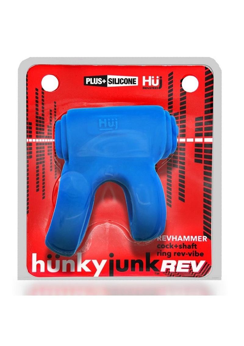 Revhammer Reverb Shaft Vibrating Cock Ring - Teal/Teal Ice