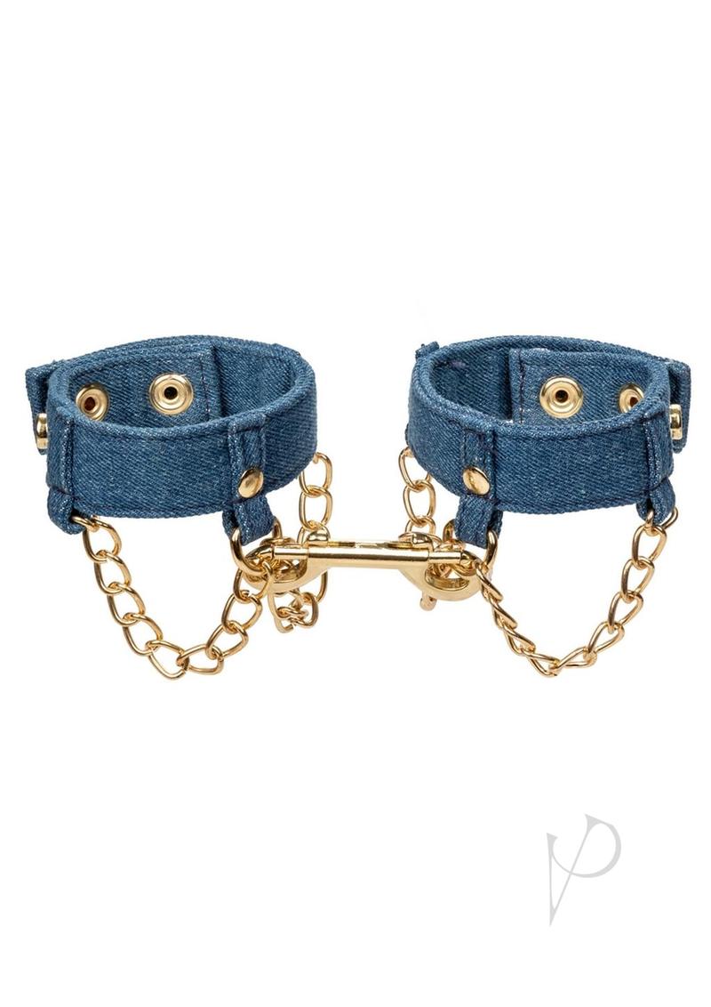 Ride 'Em Premium Denim Collection Wrist Cuffs - Blue