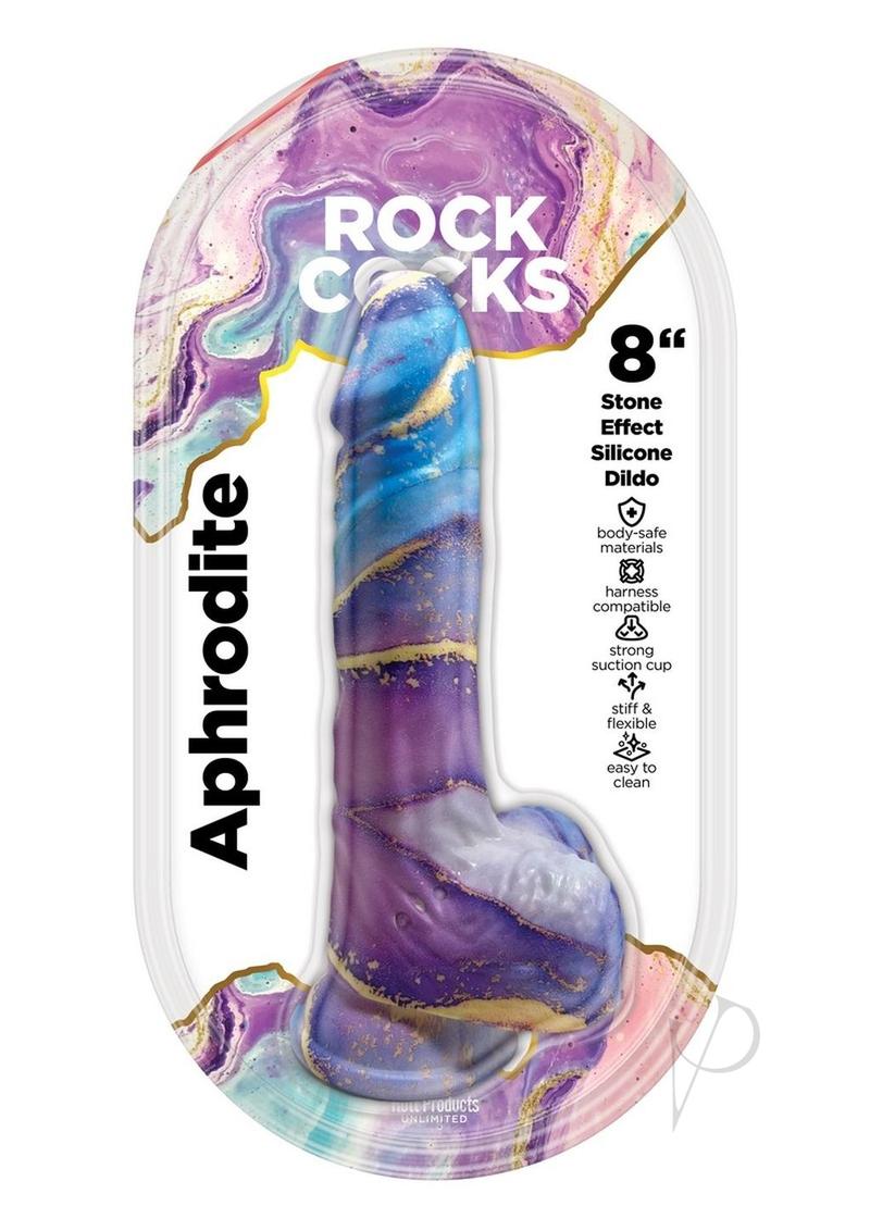 Rock Cocks Aphrodite Silicone Dildo - Multicolor - 8in