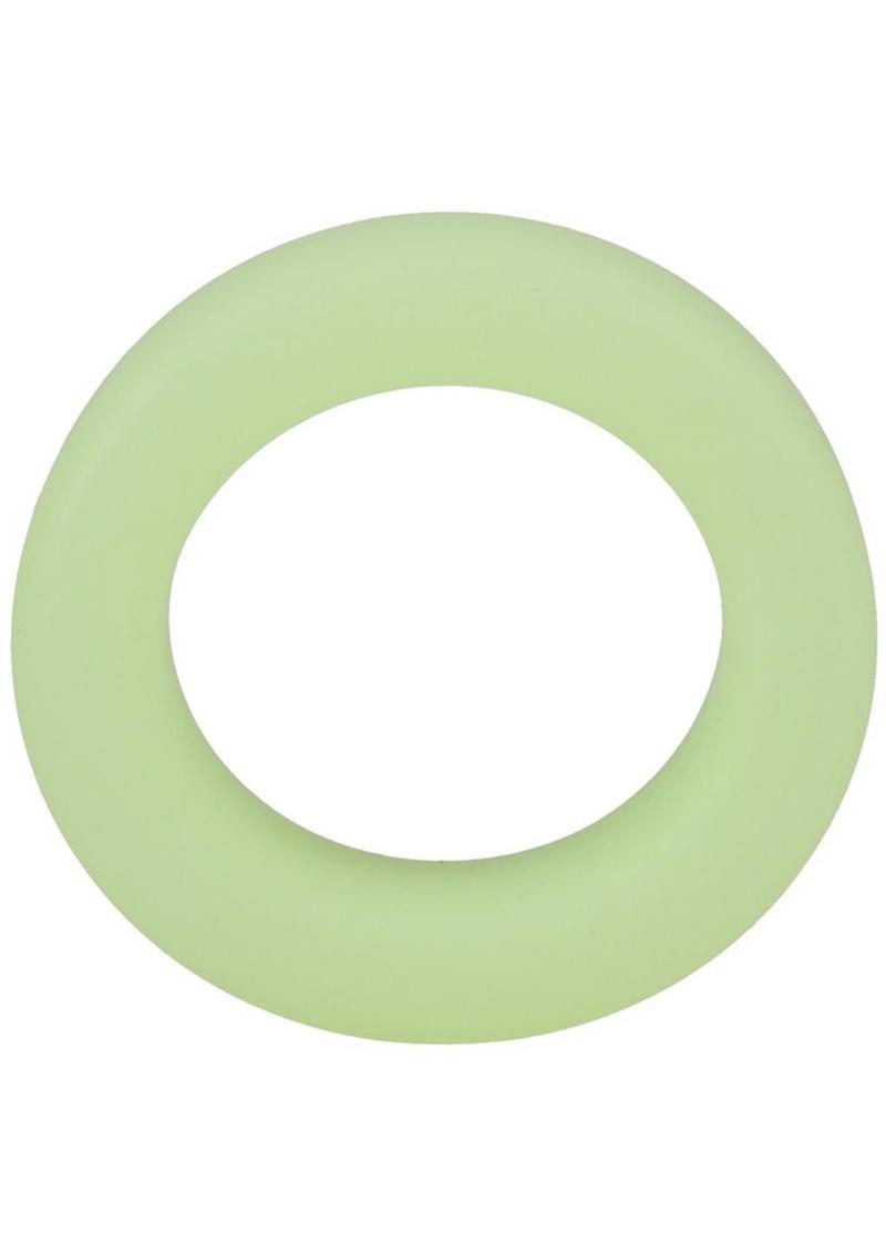 Rock Solid The Big O Glow In The Dark Silicone Cock Ring - Glow In The Dark/Green