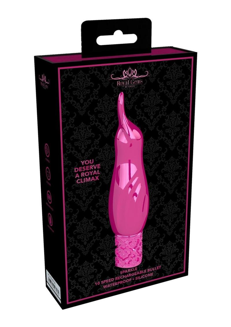 Royal Gems Sparkle Silicone Rechargeable Bullet - Pink