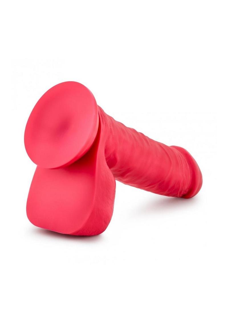 Ruse Big Poppa Silicone Dildo with Balls 7.75in - Cerise