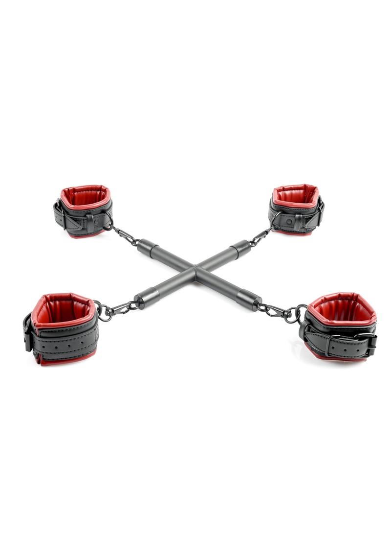 Saffron Hog Tie and Cuff - Black/Red - Set