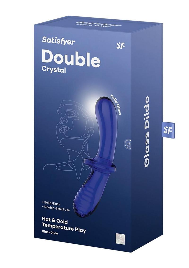 Satisfyer Double Crystal Glass Dildo - Blue/Light Blue