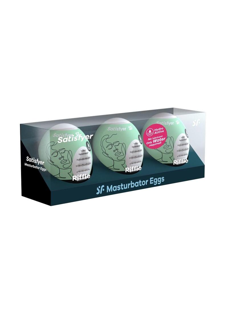 Satisfyer Masturbator Egg 3 Pack Set (Riffle - Green