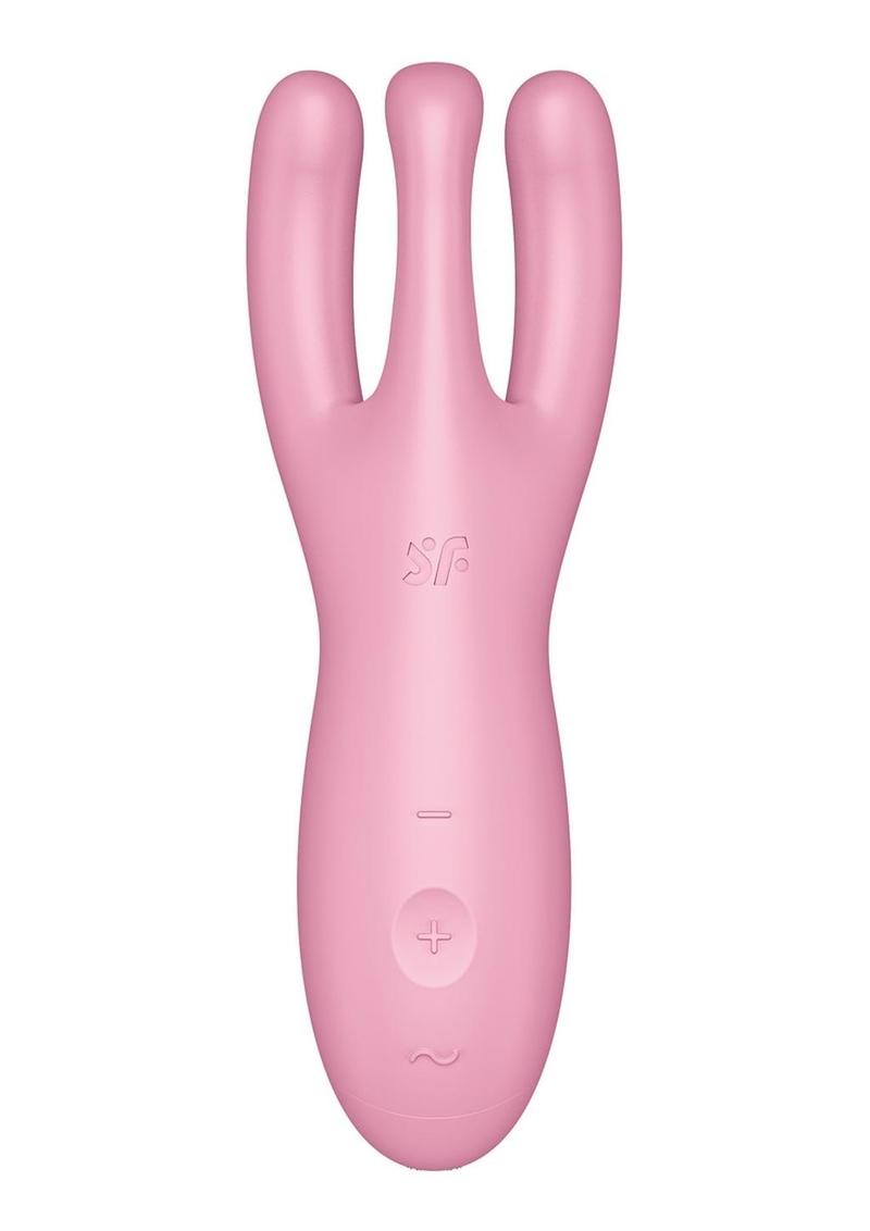 Satisfyer Threesome 4 Rechargeable Silicone Vibrator - Pink