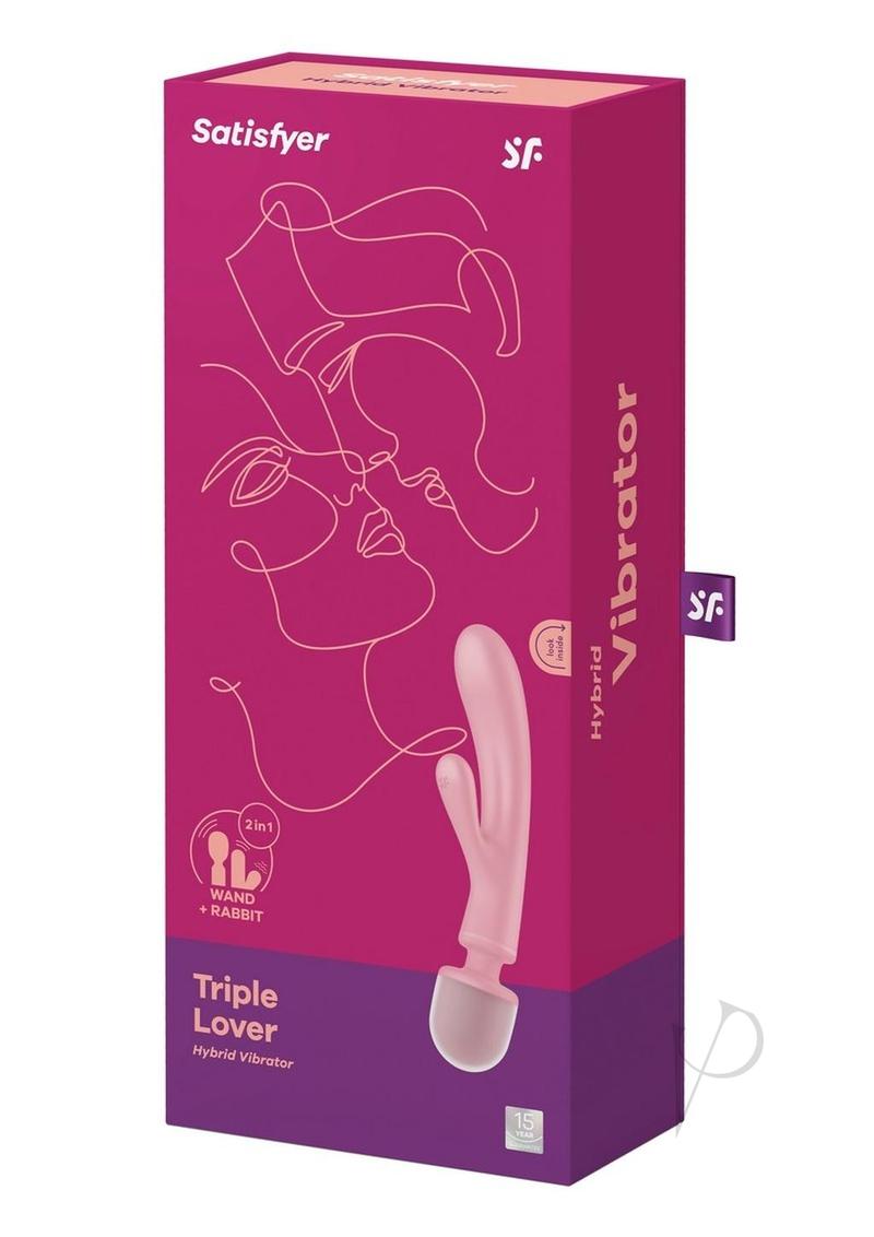 Satisfyer Triple Lover Rechargeable Silicone Rabbit Vibrator - Pink