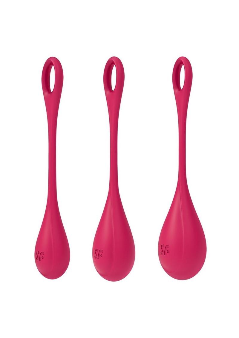 Satisfyer Yoni Power 1 Silicone Weighted Ben Wa Balls - Red - Set