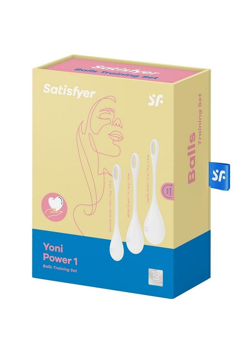 Satisfyer Yoni Power 1 Silicone Weighted Ben Wa Balls - White - Set