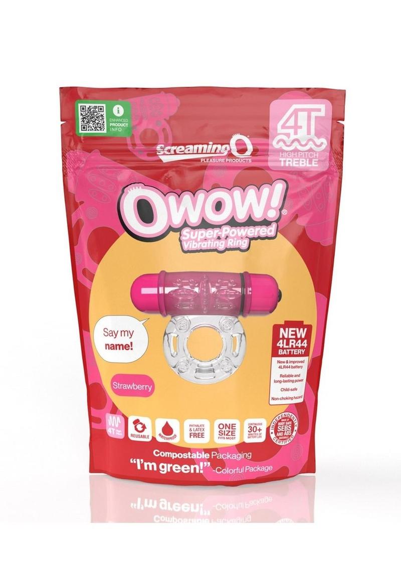 Screaming O 4t O Wow Vibrating Ring - Red/Strawberry