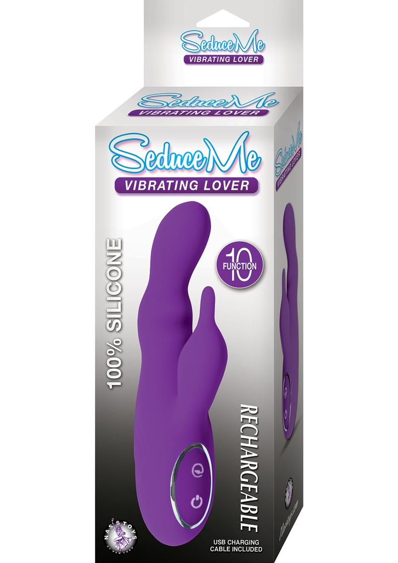 Seduce Me Vibrating Lover Rechargeable Silicone Vibrator - Pink/Purple