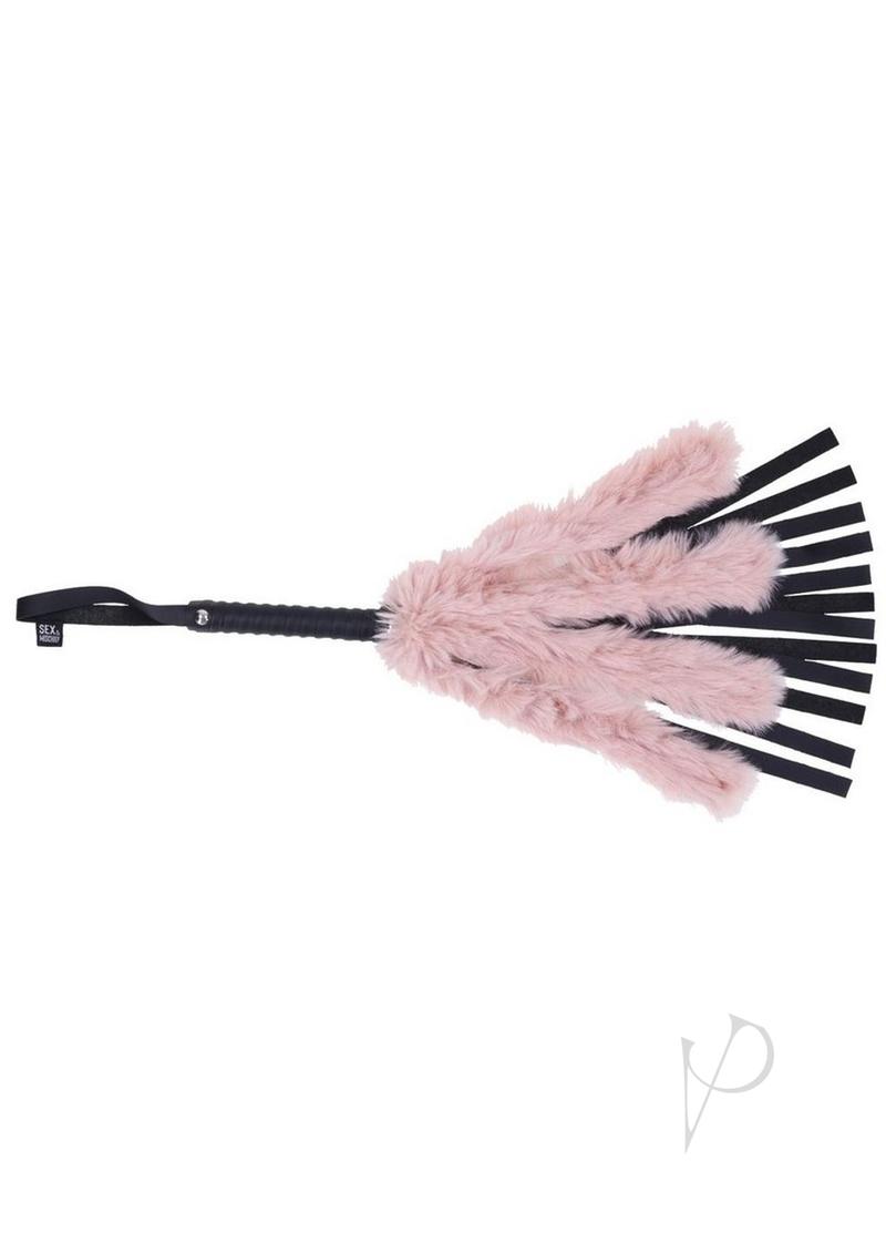 Sex and Mischief Brat Faux Fur Flogger - Black/Rose Gold