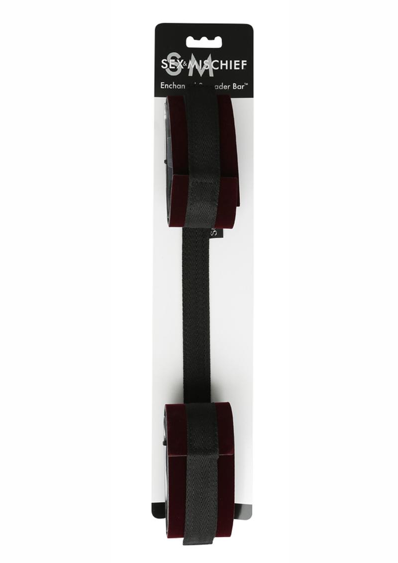 Sex and Mischief Enchanted Spreader Bar - Black/Burgundy