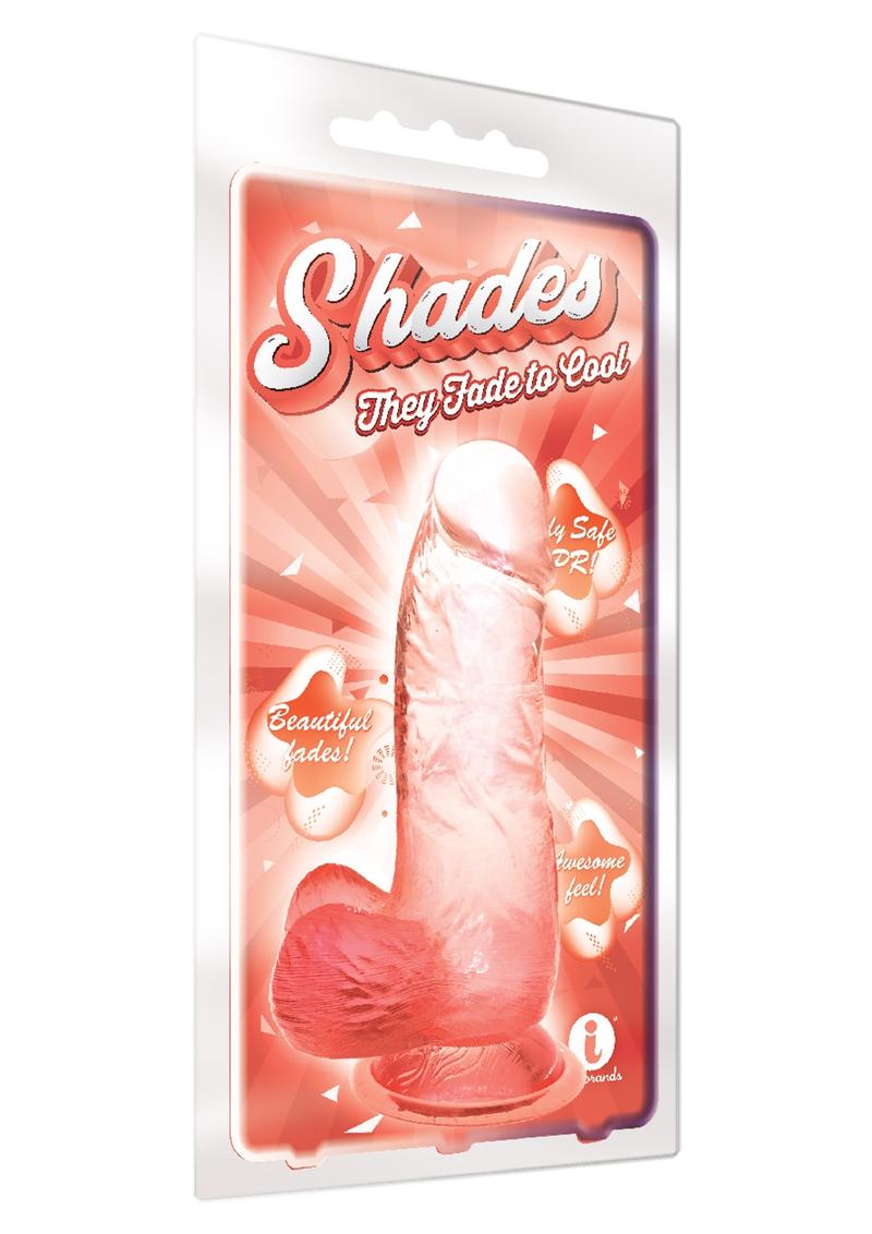 Shades Gradient Dildo - Clear/Coral/Orange - Small - 6in