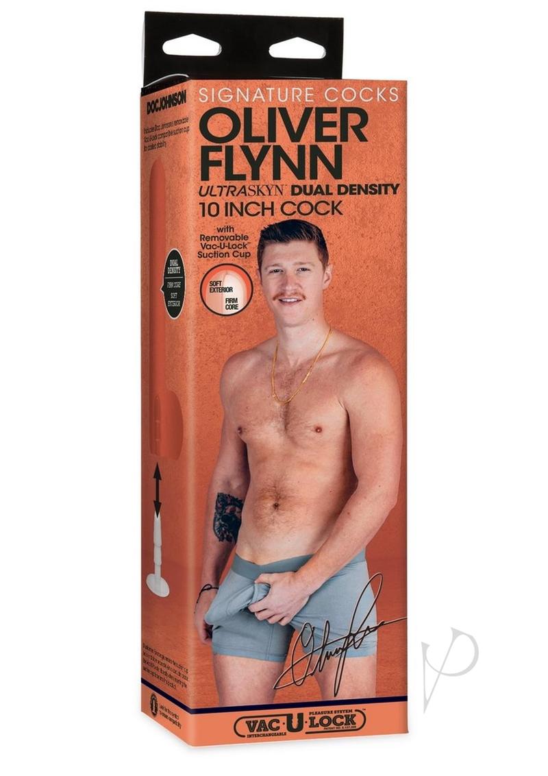 Signature Cocks Ultraskyn Oliver Flynn Dildo with Removable Suction Cup - Vanilla - 10in