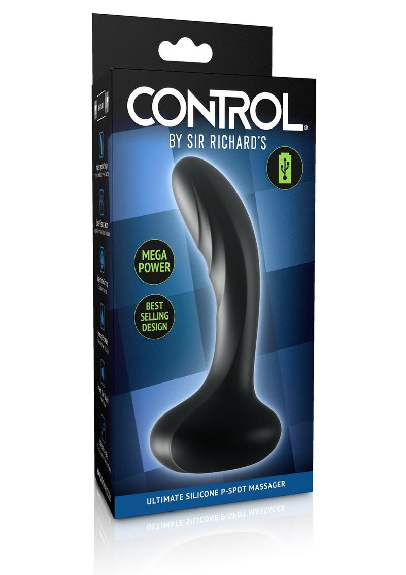 Sir Richard's Control Ulitimate Silicone Prostate Massager Rechargeable Vibrating - Black