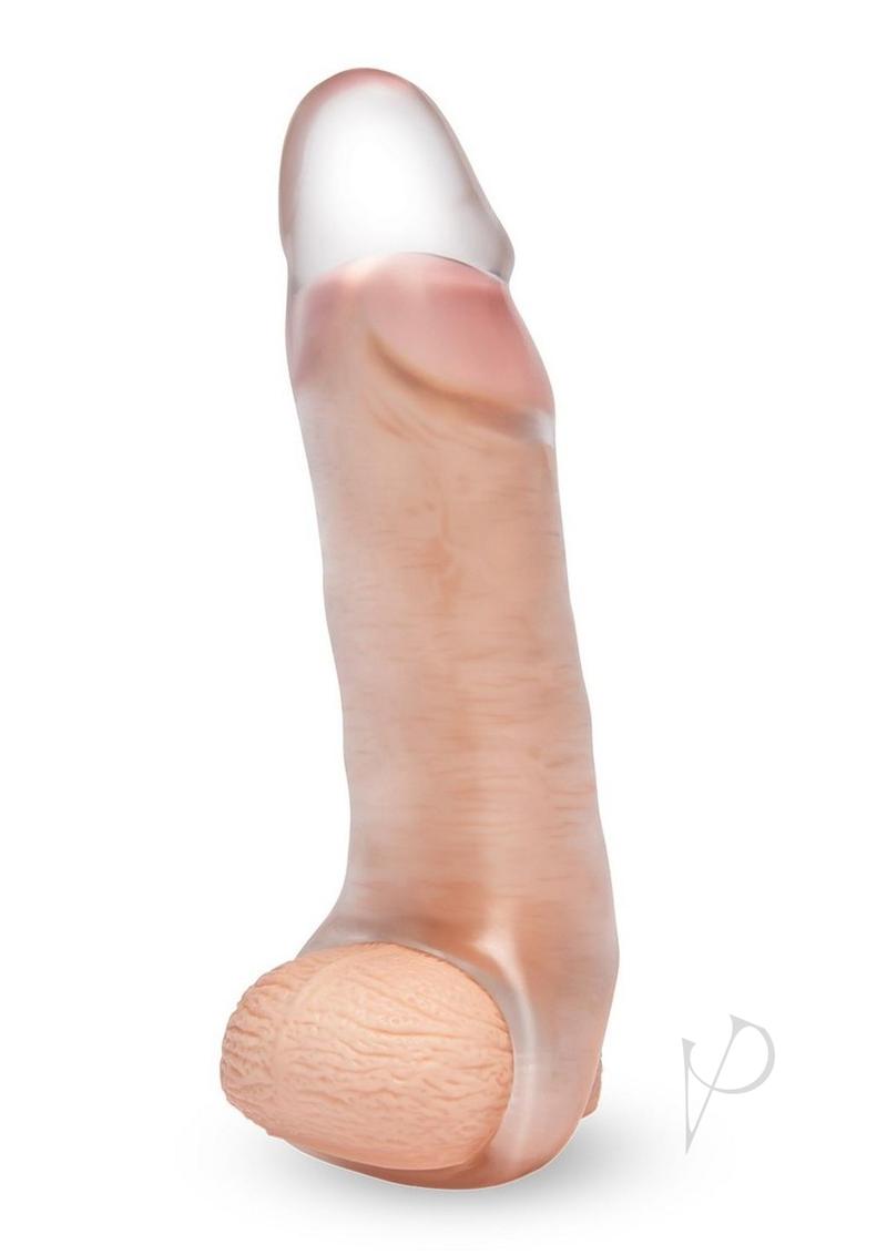 Size Up Girthy Clear View Penis Extender with Ball Loop - Clear - 2in