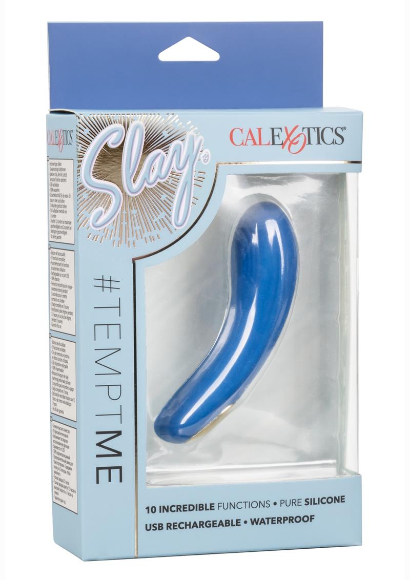 Slay #Temptme Silicone Rechargeable Bullet - Blue