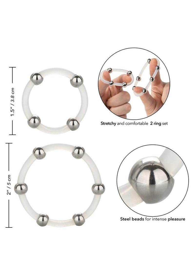 Steel Beaded Silicone Ring