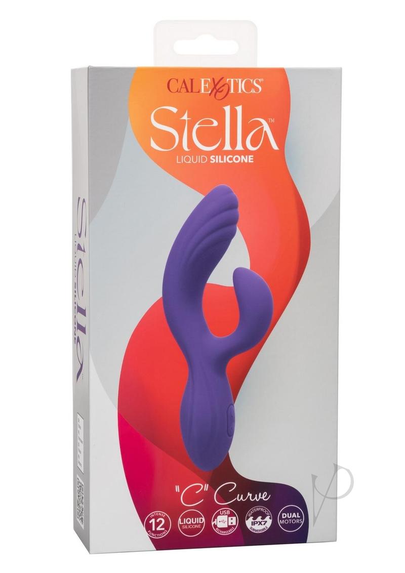 Stella Liquid Silicone C Curve Rechargeable G-Spot Vibrator - Purple