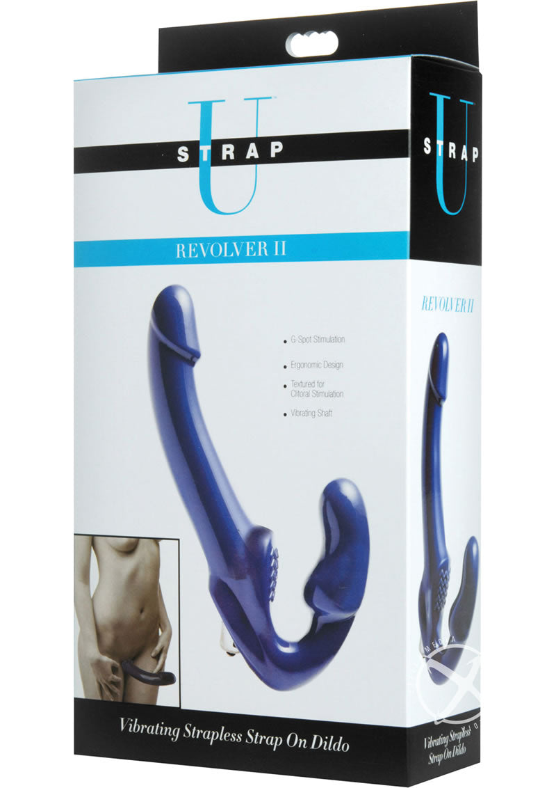 Strap U Revolver II Vibrating Strapless Strap-On - Blue/Purple