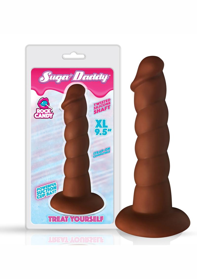 Suga' Daddy Silicone Dildo - Brown/Chocolate - 9.5in