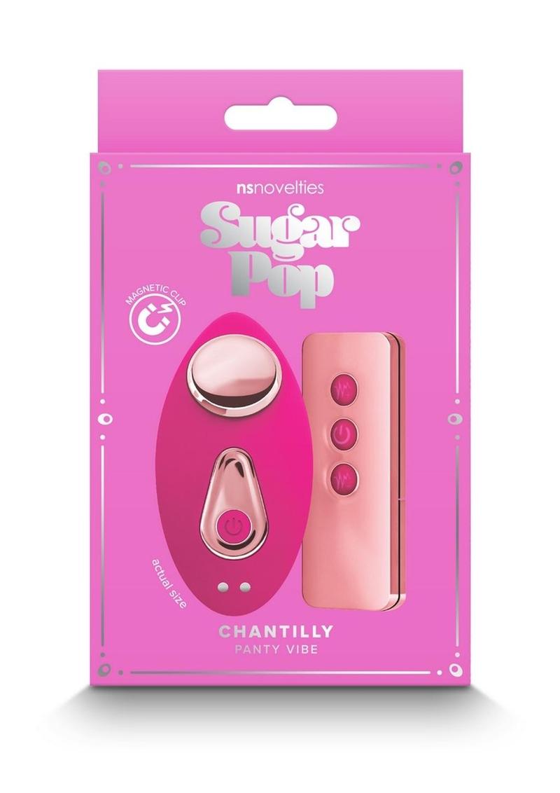 Sugar Pop Chantilly Rechargeable Silicone Remote Controlled Panty Vibe - Pink