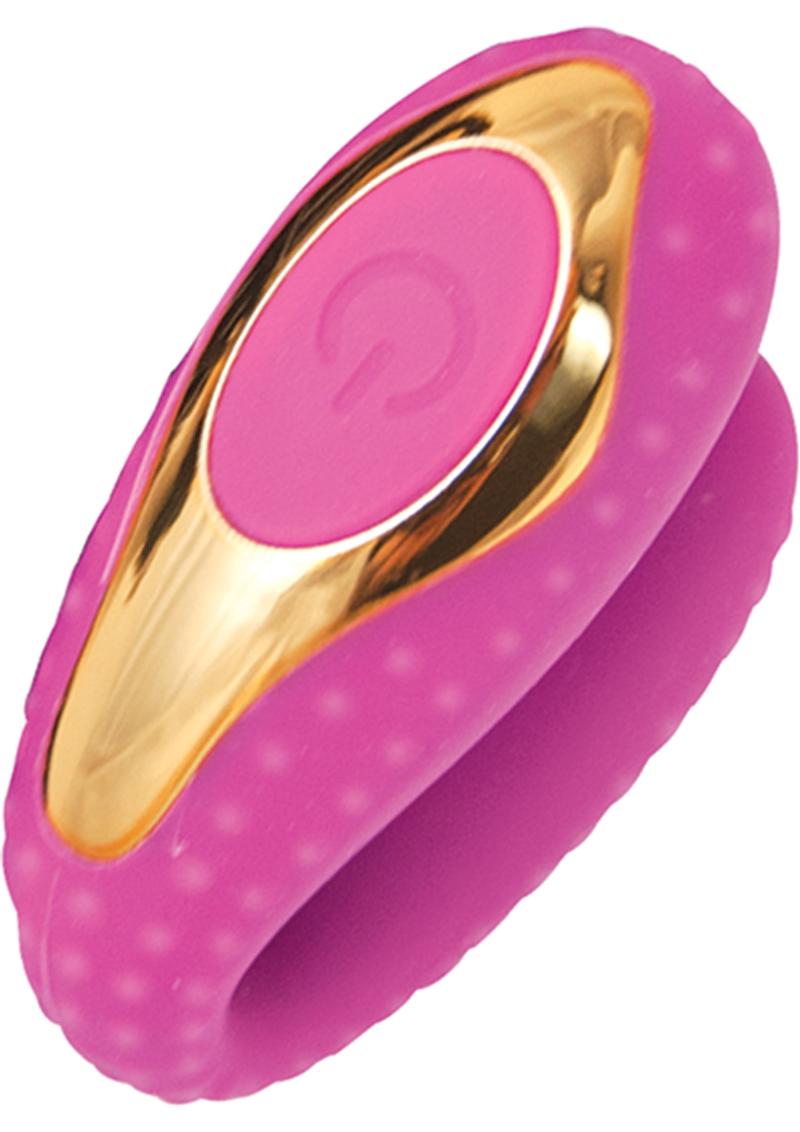 Surenda Enhanced Oral Vibe Rechargeable Silicone Vibrator - Gold/Pink