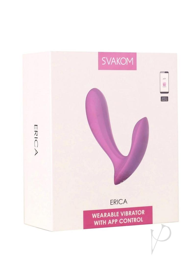 Svakom Erica Romantic Rose App Compatible Rechargeable Silicone Dual Stimulating Vibrator - Pink