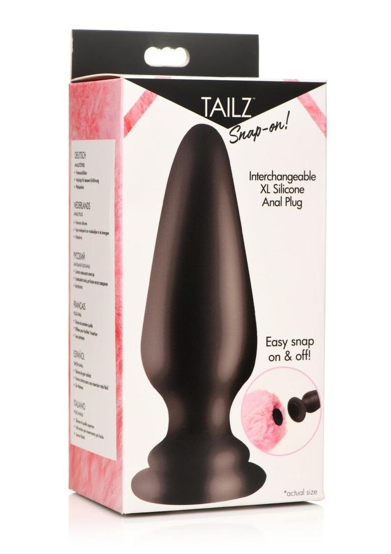 Tailz Snap-On Silicone Anal Plug - Black - XLarge