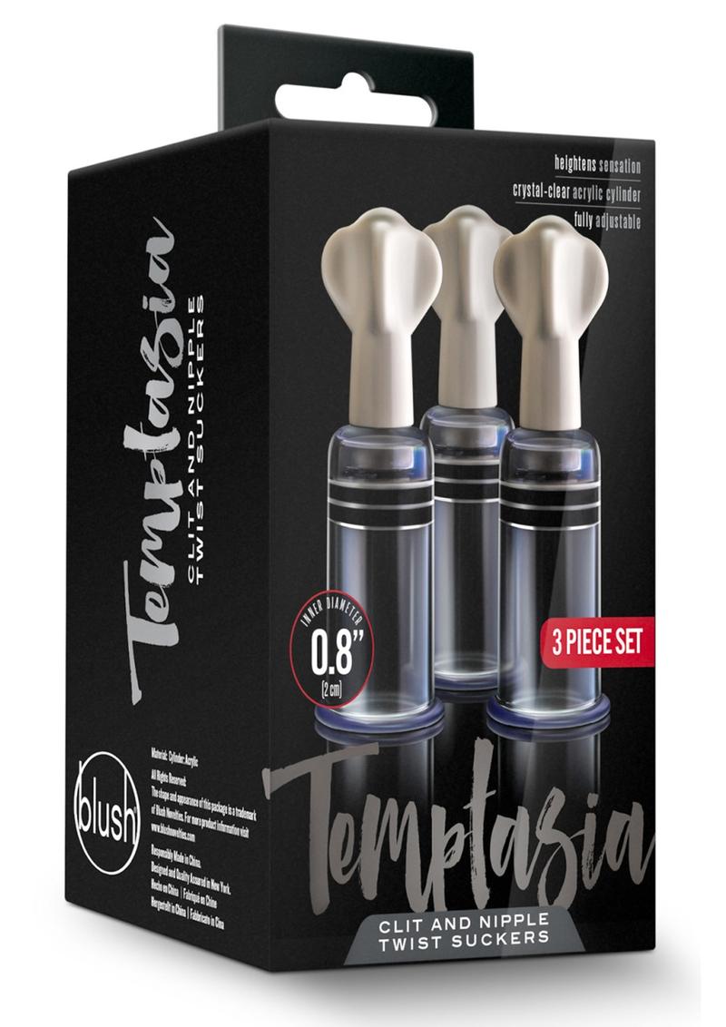 Temptasia Clit and Nipple Twist Suckers - Clear - Set Of 3