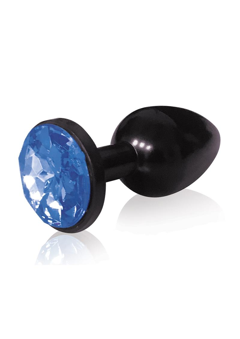 The 9's - The Silver Starter Bejeweled Annodized Stainless Steel Plug - Black/Blue/Cobalt