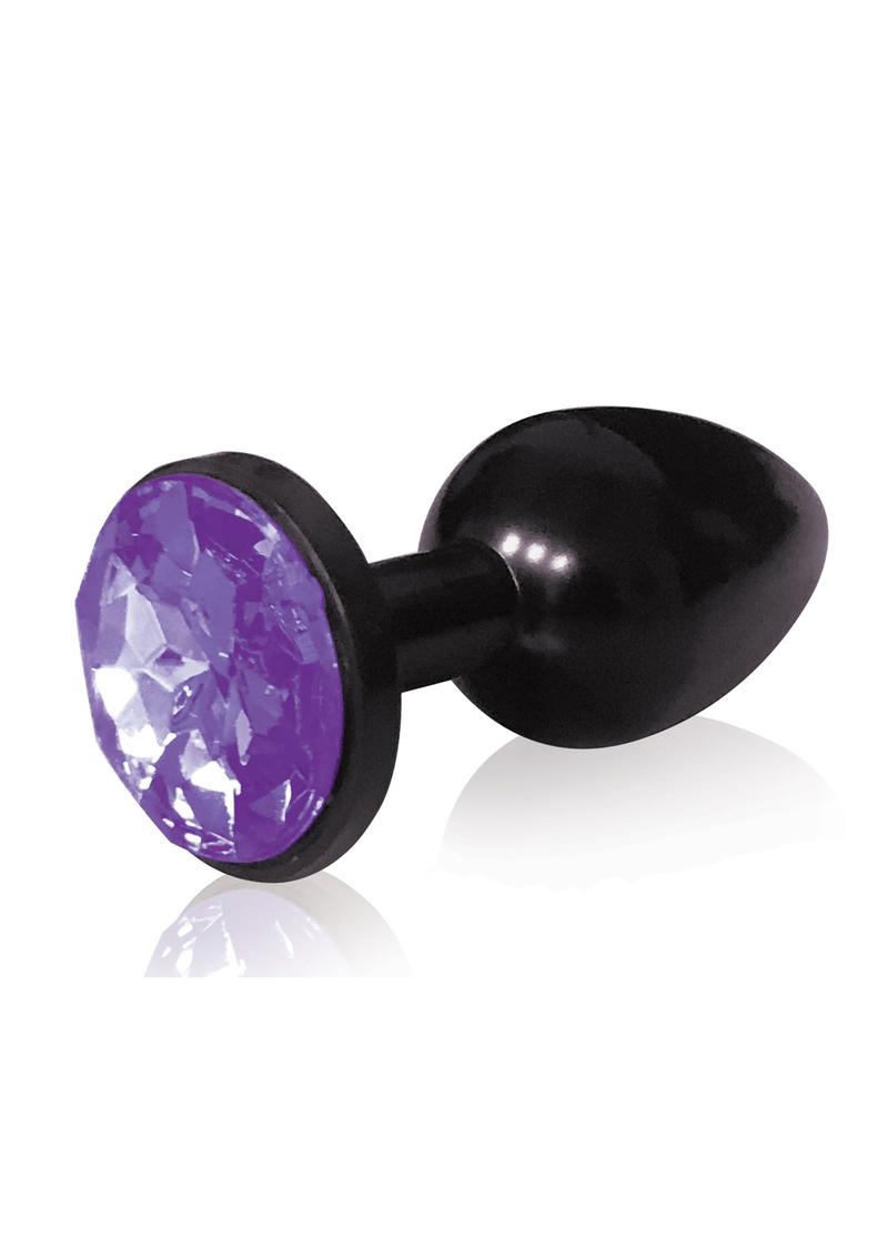 The 9's - The Silver Starter Bejeweled Annodized Stainless Steel Plug - Black/Purple/Violet